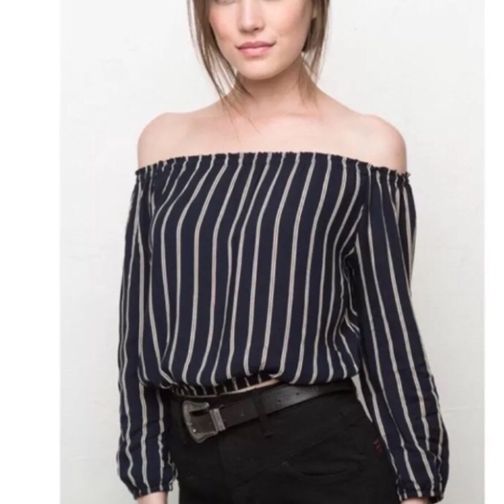 Brandy Melville Striped off-shoulder top